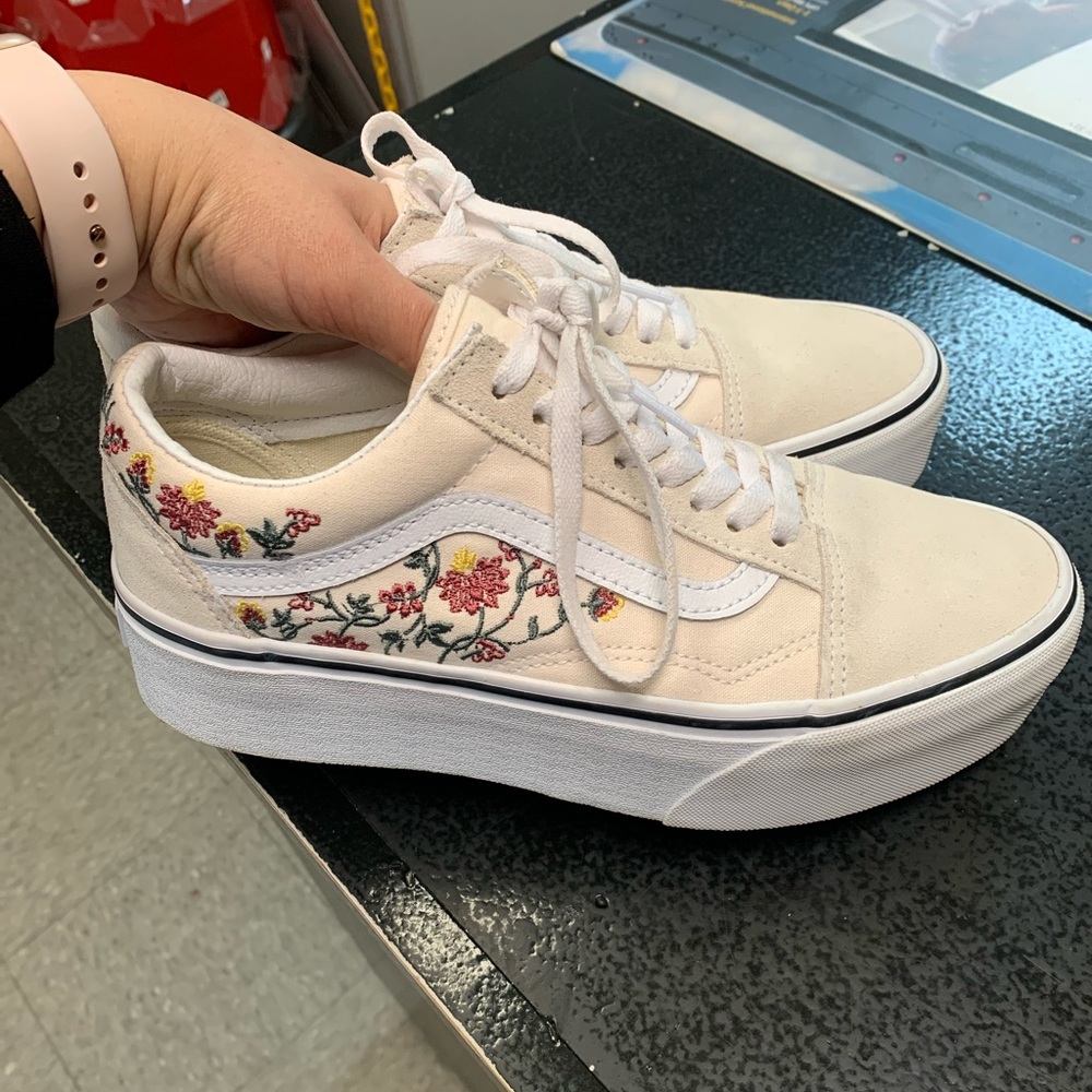 Floral Van Platform Sneakers